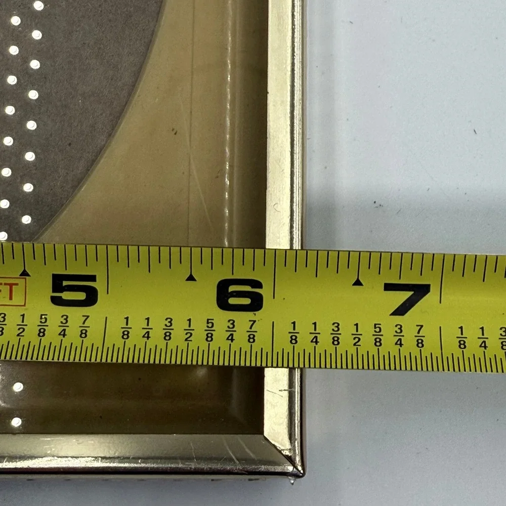 Vintage Gold Tone Metal Picture Frame Oval Mat Tabletop Easel Back‎ 6.5x8.5